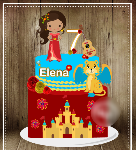 Elena de Avalor em Camadas Arquivo Topo de Bolo Elena de Avalor em Camadas - Imagem 1