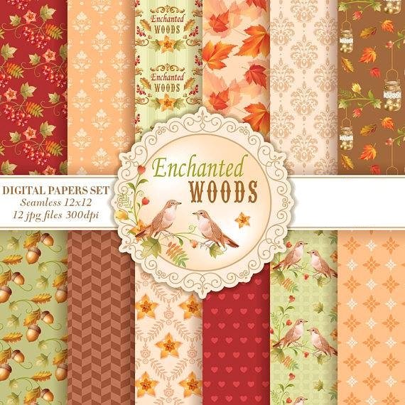EnchandedWoods Kit Digital Papeis Bosque Encantado - Imagem 1
