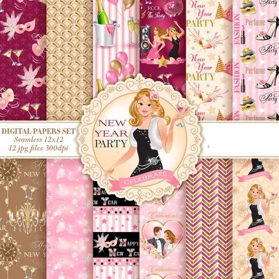 Enchantica - New Year Party Kit Digital Papeis Festa de Ano Novo - Imagem 1