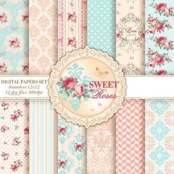 Enchantica - Sweet Roses Kit Digital Papeis Rosas Doce - Imagem 1