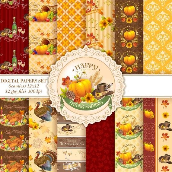 Enchantica - Thanksgiving Kit Digital Papeis Ação de Graças - Imagem 1