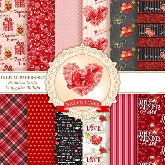 Enchantica - Valentines Kit Digital Papeis Dia dos Namorados - Imagem 1