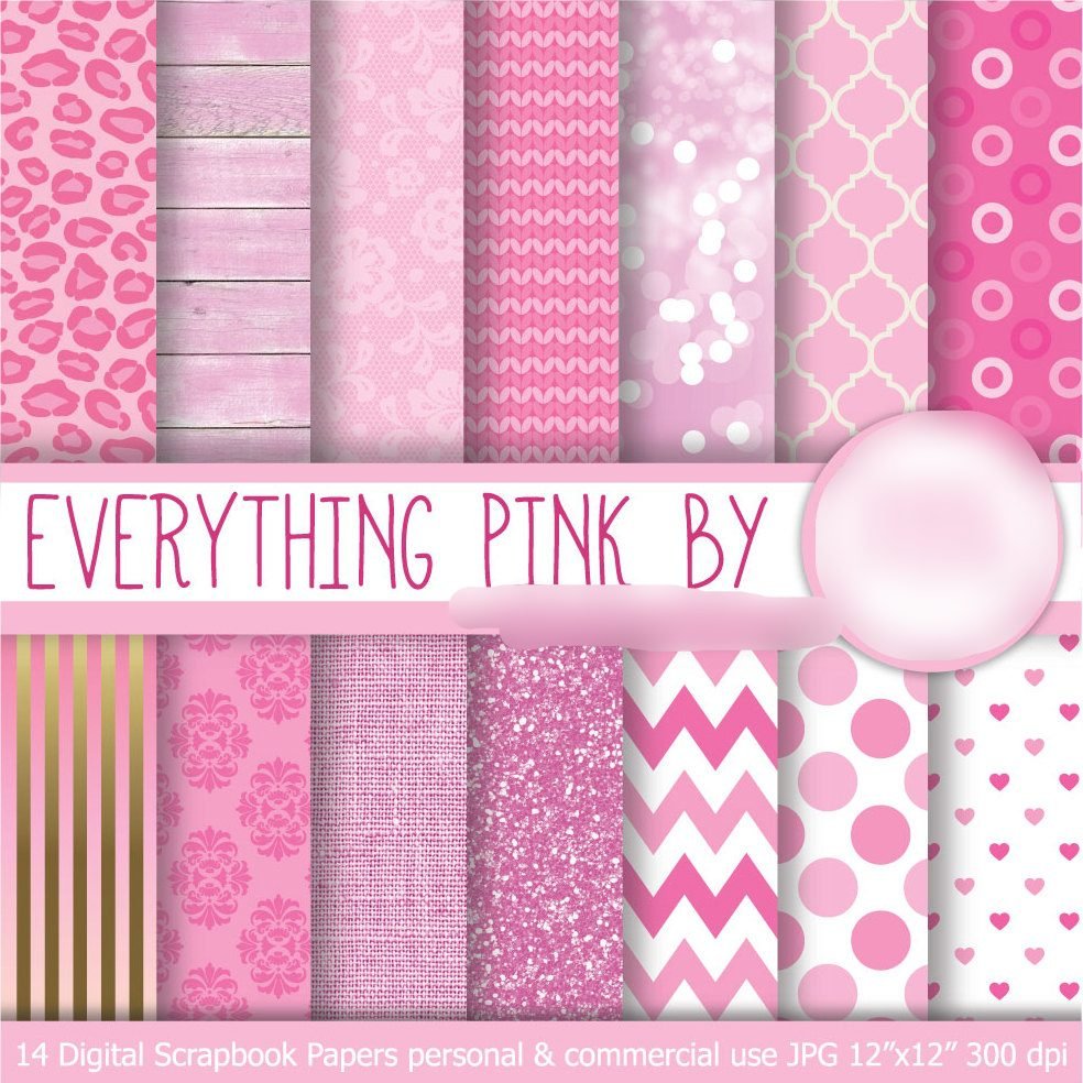Everything Pink Kit Digital Papeis Rosa Pink - Imagem 1