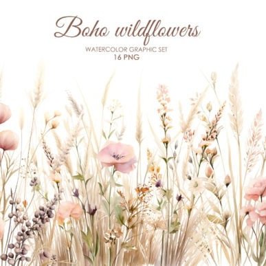 FLORAL BOHO Kit Digital Floral Boho - Imagem 1