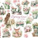 Kit Digital Floral Romantico