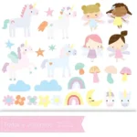 Kit Digital Fadas e Unicornio