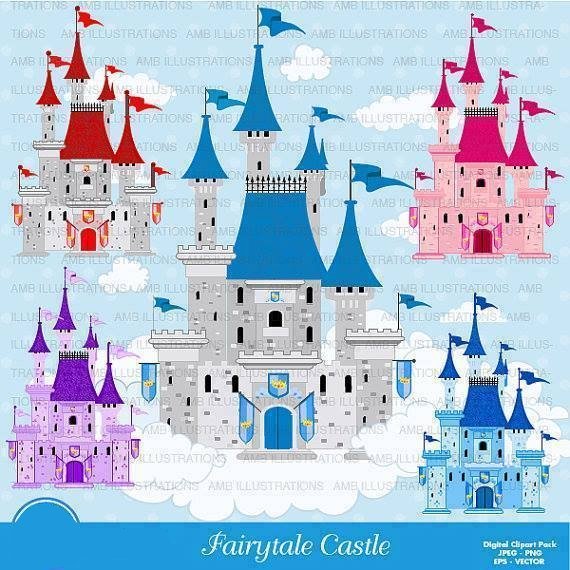 Fairytale Castle Kit Digital Castelos Coloridos - Imagem 1
