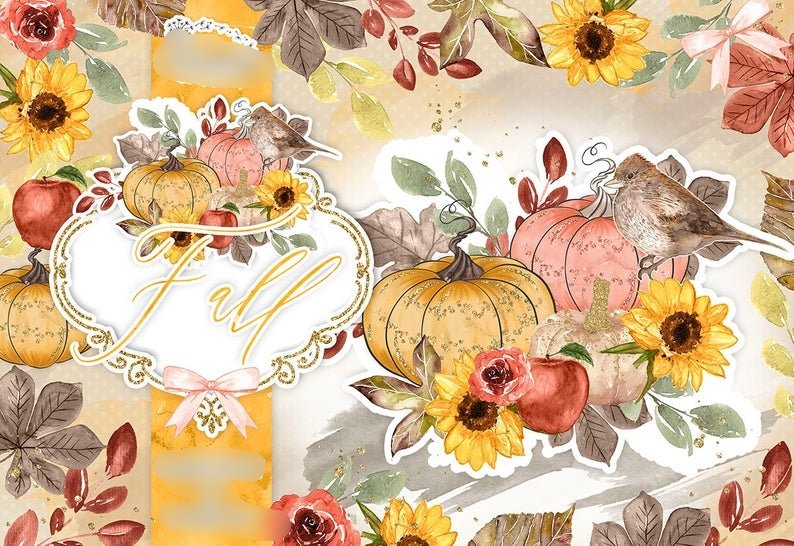 Fall Kit Digital Papeis Outono - Imagem 1
