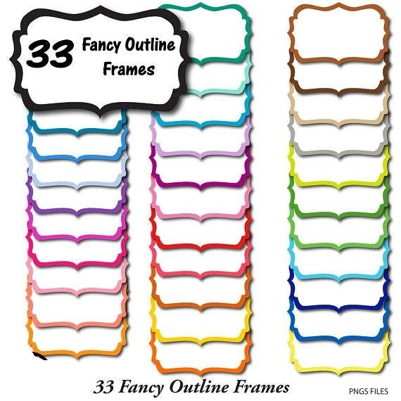 Fancy Outline Frames Kit Digital Molduras Contornadas - Imagem 1