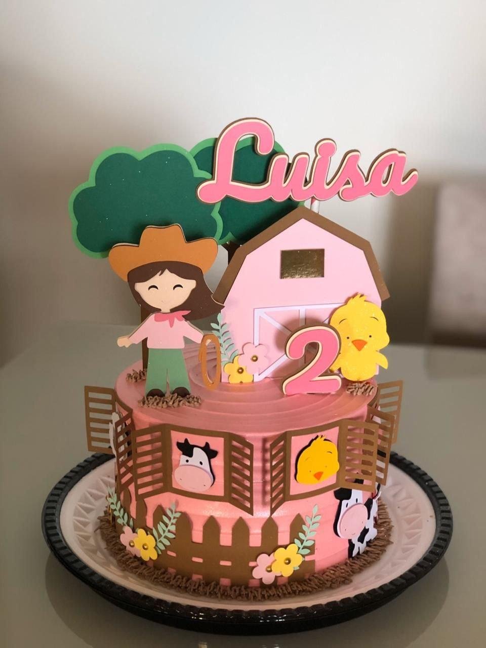 Fazendinha Menina 5 Arquivo Topo de Bolo Fazendinha Menina 5 - Imagem 1