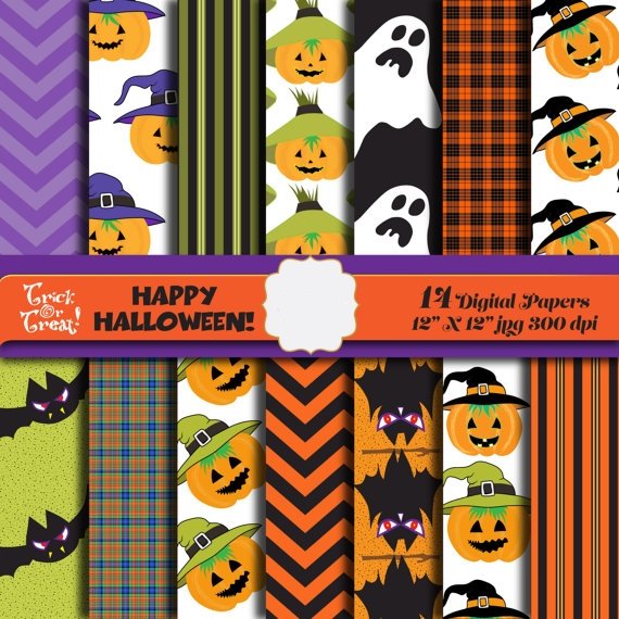 Flair_HalloweenDigitalPaper Arquivo Kit Digital Papéis Halloween - Imagem 1