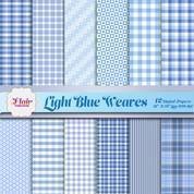 Flair_Little Blue PP Arquivo Kit Digital Papéis Guadriculado Azul - Imagem 1