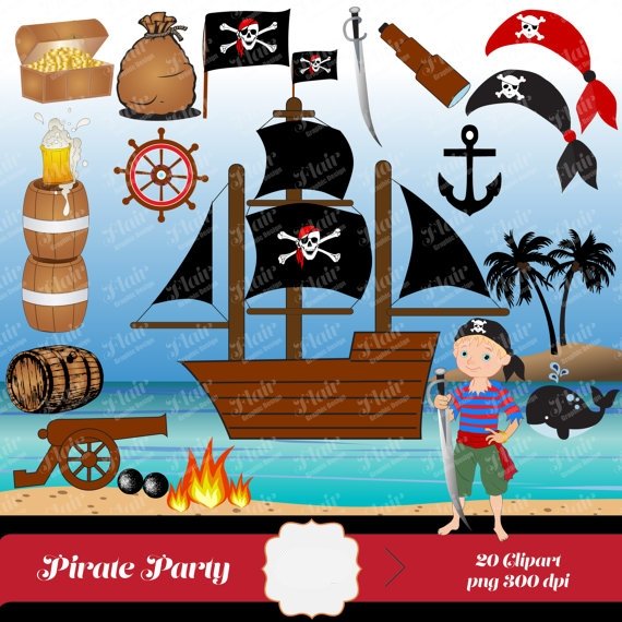 Flair_Pirate Party Arquivo Kit Digital Pirata - Imagem 1