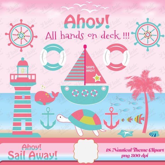 Flair_SailAwayNauGirl Arquivo Kit Digital Fundo do Mar - Imagem 1