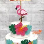Arquivo Topo de Bolo Flamingo Flores 4