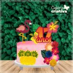 Arquivo Topo de Bolo Flamingo em Camadas 8