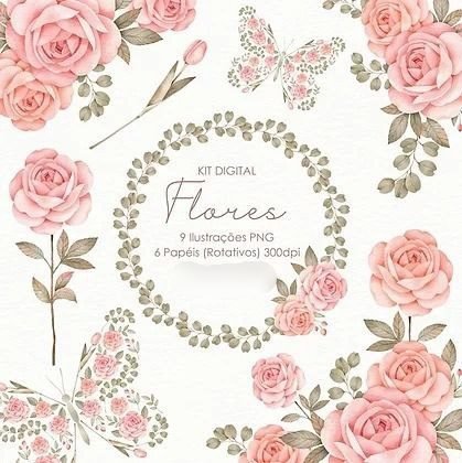 Flores Kit Digital Flores - Imagem 1
