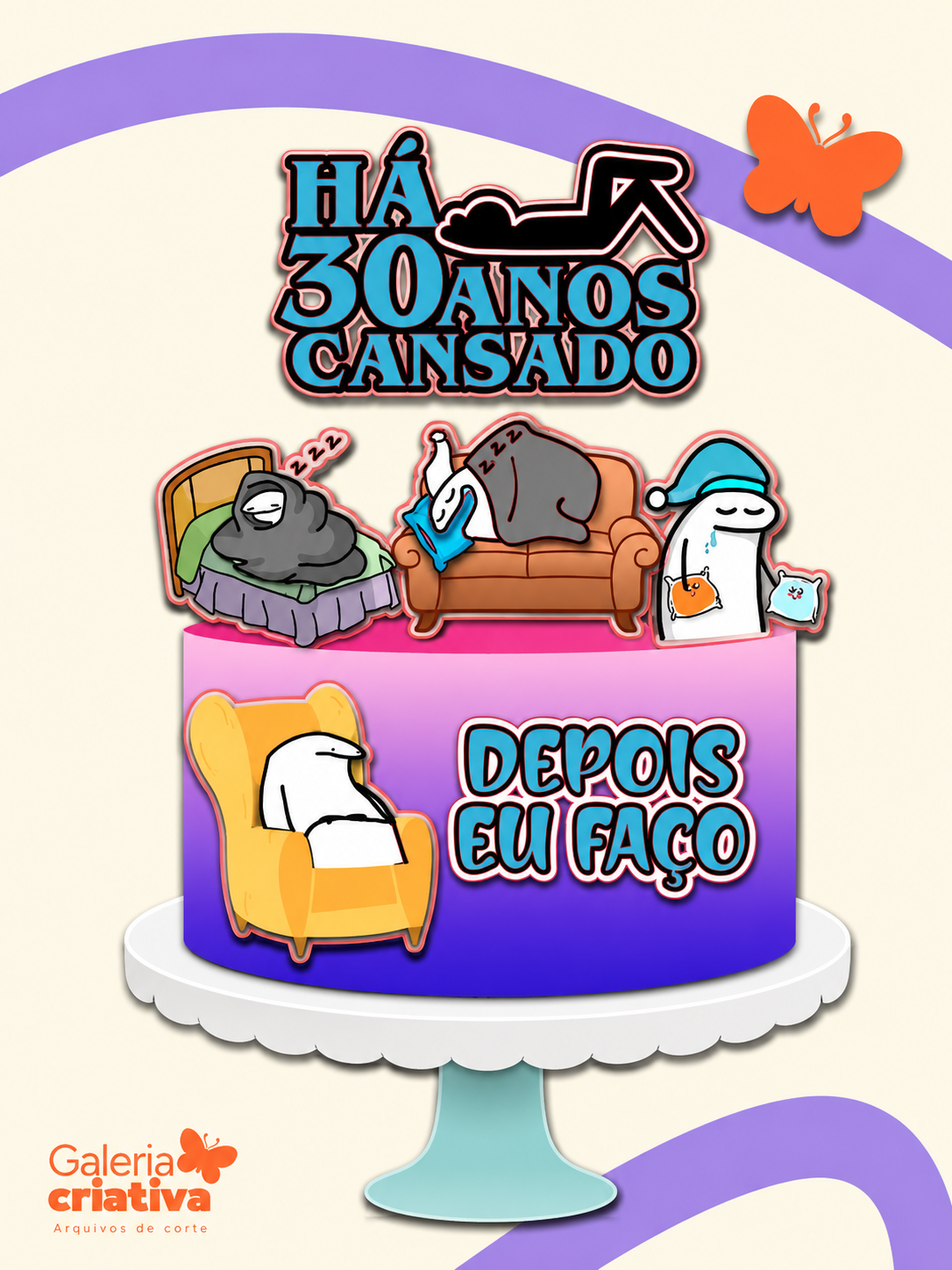 Flork Cansado Arquivo Topo de Bolo Flork Cansado - Imagem 1