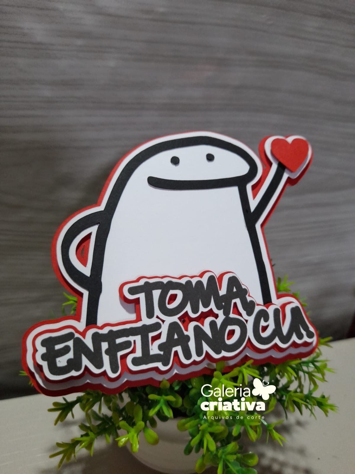 Flork Toma, enfia Arquivo Topo de Bolo Flork Toma, Enfia - Imagem 1
