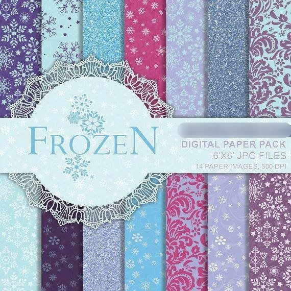 Frozen Arquivo Kit Digital Papéis Frozen - Imagem 1