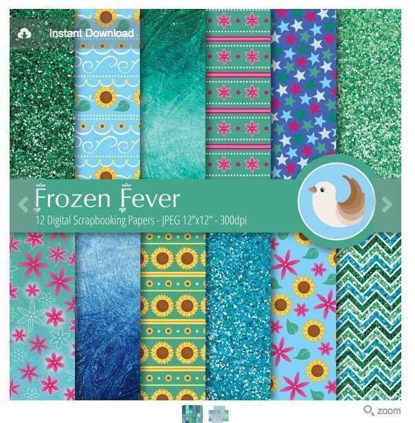 Frozen fever1 Kit Digital Papeis Frozem - Imagem 1