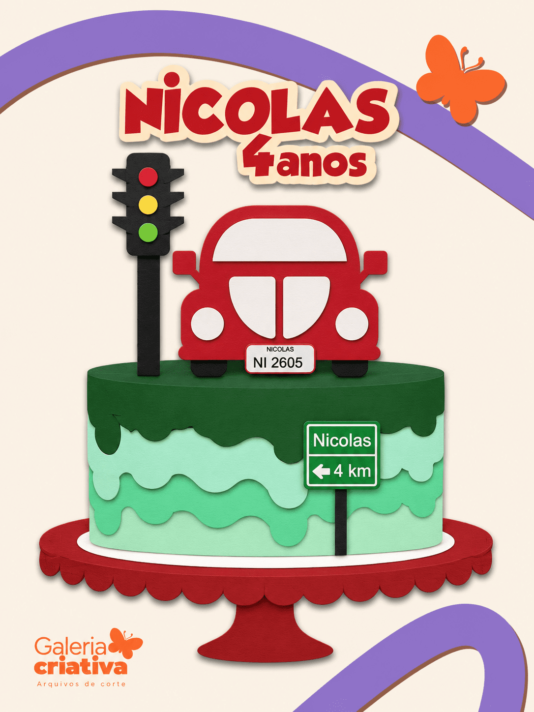 Fusca Arquivo Topo de Bolo Fusca - Imagem 1