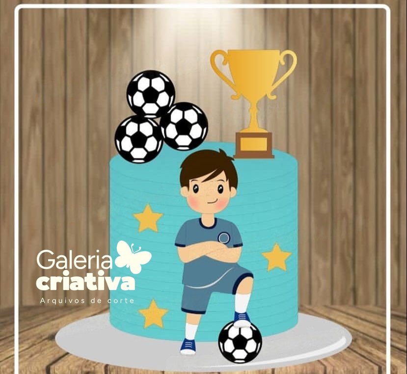 Futebol menino by Pamela Caetano Arquivo Topo de Bolo Futebol Menino em Camadas 5 - Imagem 1