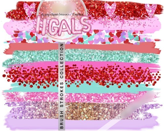 #Gals Brush Strokes-Gaynor Kit Digital Chá de Bebê Clipart - Imagem 1