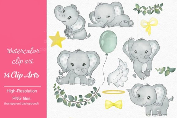 Gender Neutral Elephant Kit Digital Elefante Neutro - Imagem 1