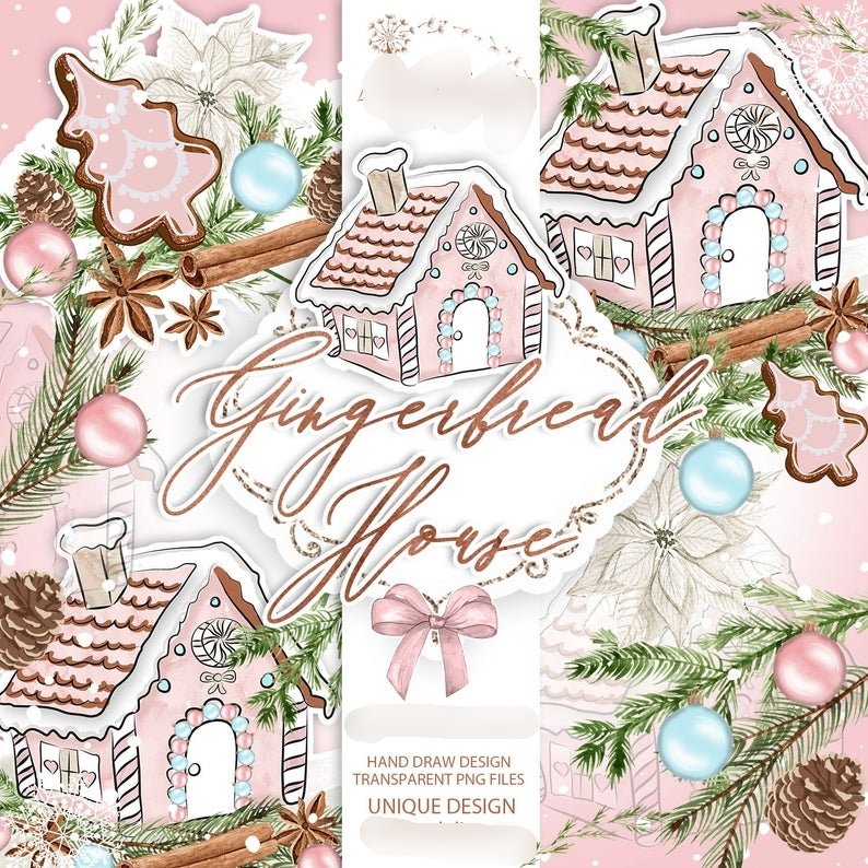 Gingerbread House Kit Digital Casa de Pão Inverno - Imagem 1