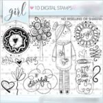 Kit Digital Menina Rabiscos