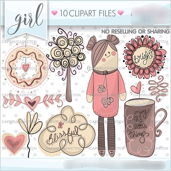 Girl 2 Kit Digital Menina Clipart - Imagem 1