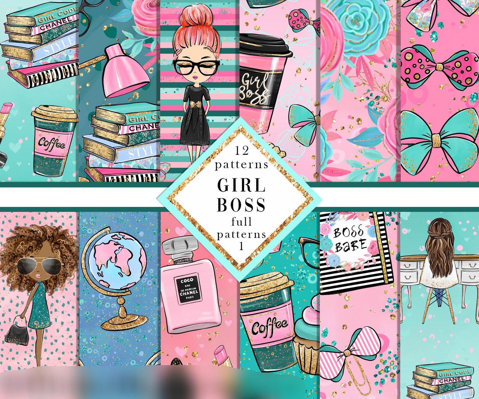 Girl Boss Paper 1 Arquivo Kit Digital Mulheres Independente - Estilosas 2 - Imagem 1