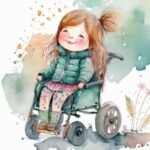 Kit Digital Aquarela Menina Deficiente