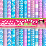 Kit Digital Papeis Flocos de Neve
