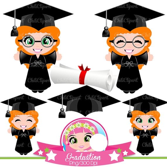 Graduation Chiliclipart Kit Digital Graduação Menina - Imagem 1