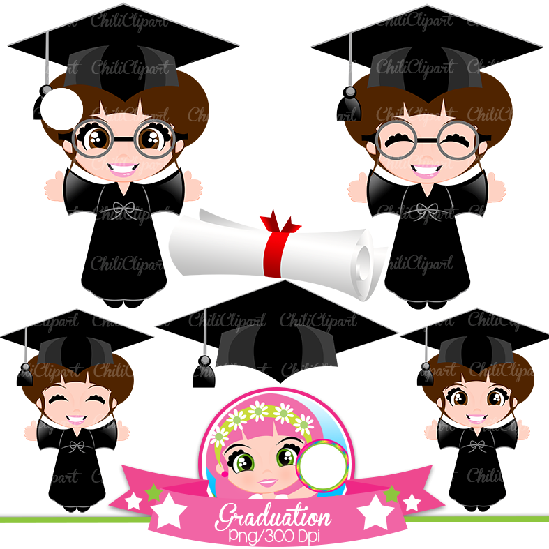 Graduation Chiliclipart 1 Kit Digital Graduação Clipart - Imagem 1