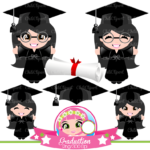 Kit Digital Graduação Menina Cabelo Liso