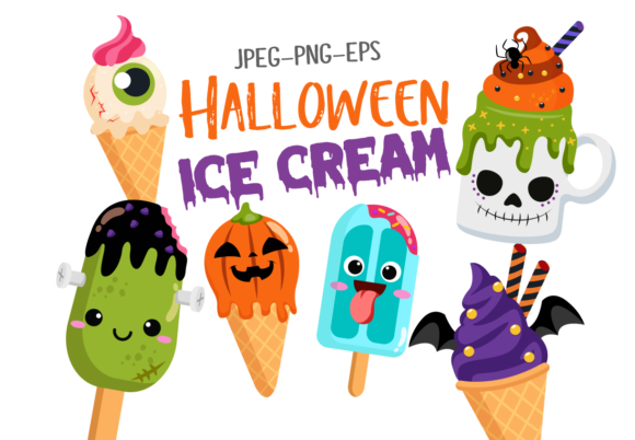 Halloween Ice Cream Kit Digital Halloween Sorvete - Imagem 1