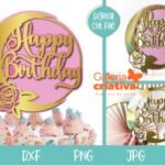 Arquivo Topo de Bolo Happy Birthday Circular 2
