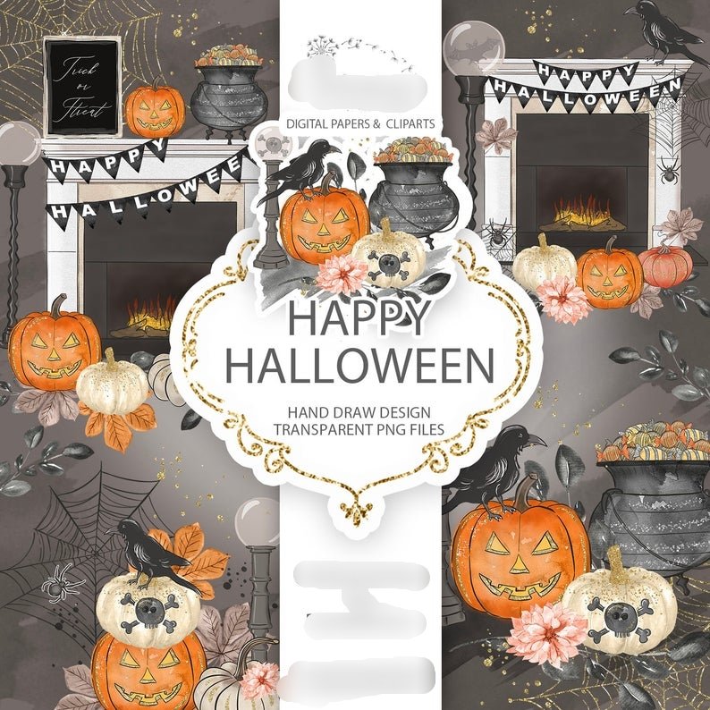 Happy Halloween Kit Digital Papeis Halloween - Imagem 1