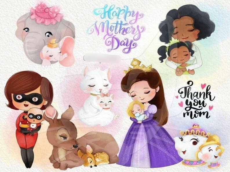 Happy Mother Day Clipart Kit Digital Dia das Mães Clipart - Imagem 1