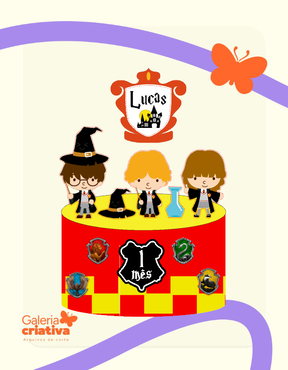 Harry Potter Cute 1 Arquivo Topo de Bolo Harry Potter Cute 1 - Imagem 1