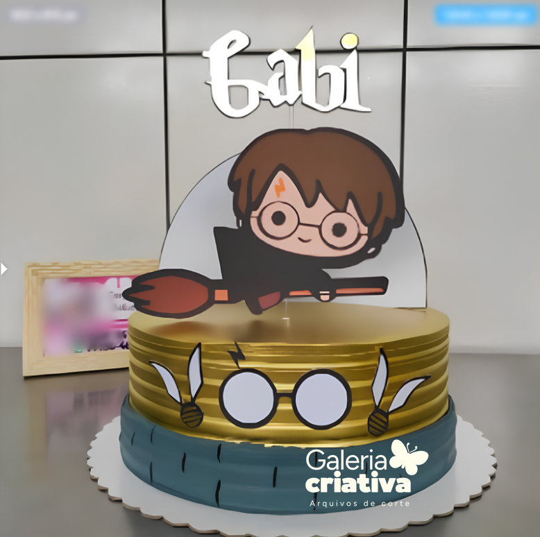 Harry Potter Cute 3 Arquivo Topo de Bolo Harry Potter Cute 3 - Imagem 1