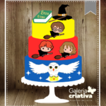 Arquivo Topo de Bolo Harry Potter Cute em Camadas 1