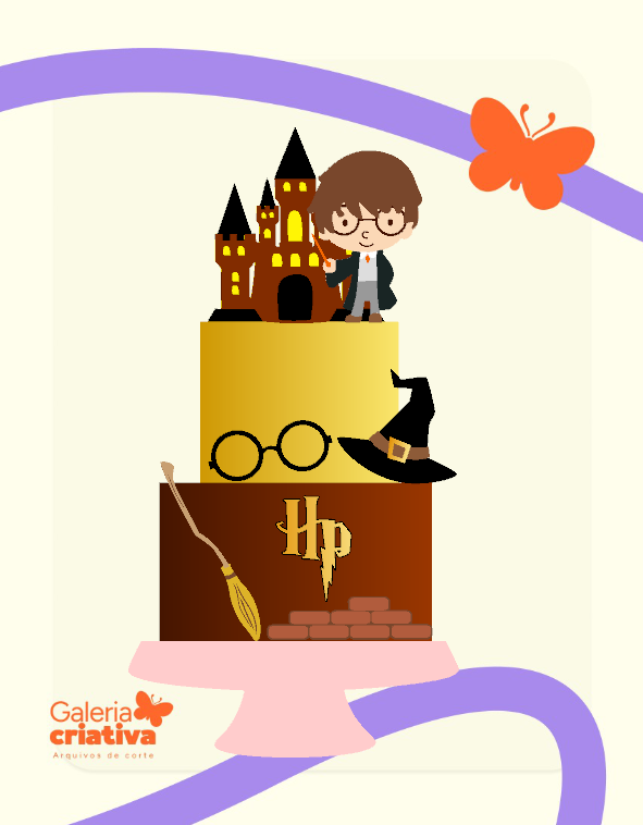Harry Potter em Camadas Arquivo Topo de Bolo Harry Potter em Camadas - Imagem 1