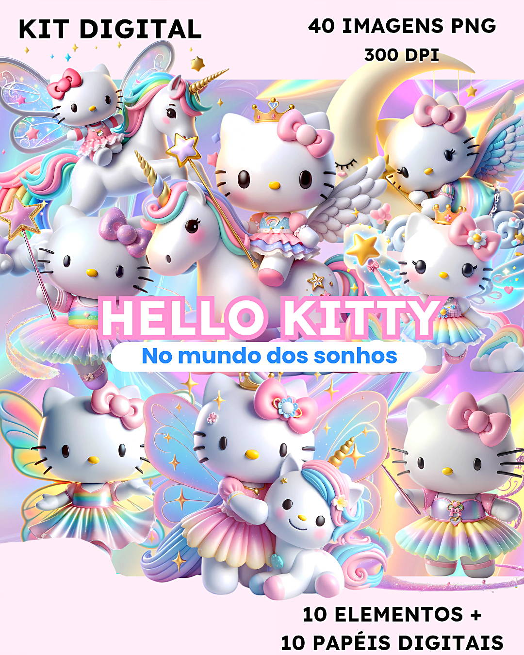 Hello Kitty No Mundo Dos Sonhos Kit Digital Hello Kitty no Mundo dos Sonhos - Imagem 1