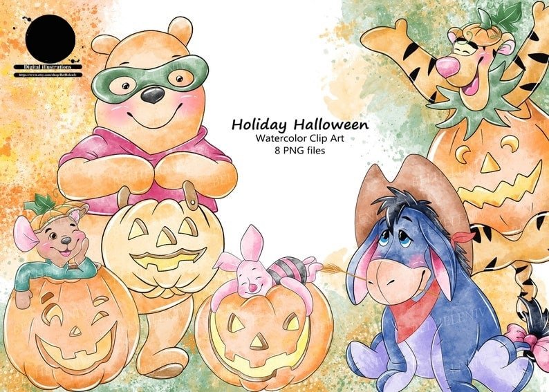 Holiday Halloween Kit Digital Ursinho Pooh Halloween - Imagem 1