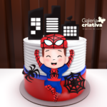 Arquivo Topo de Bolo Homem Aranha Baby em Camadas