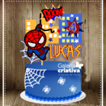 Arquivo Topo de Bolo Homem Aranha Cute em Camadas